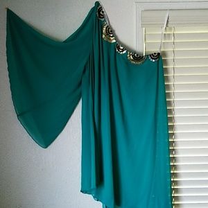 One Sleeve Teal dress
